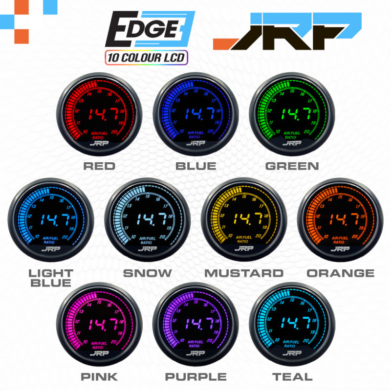 The JRP edge 52mm digital air fuel ratio gauge with Lambda support & included accessories. 
