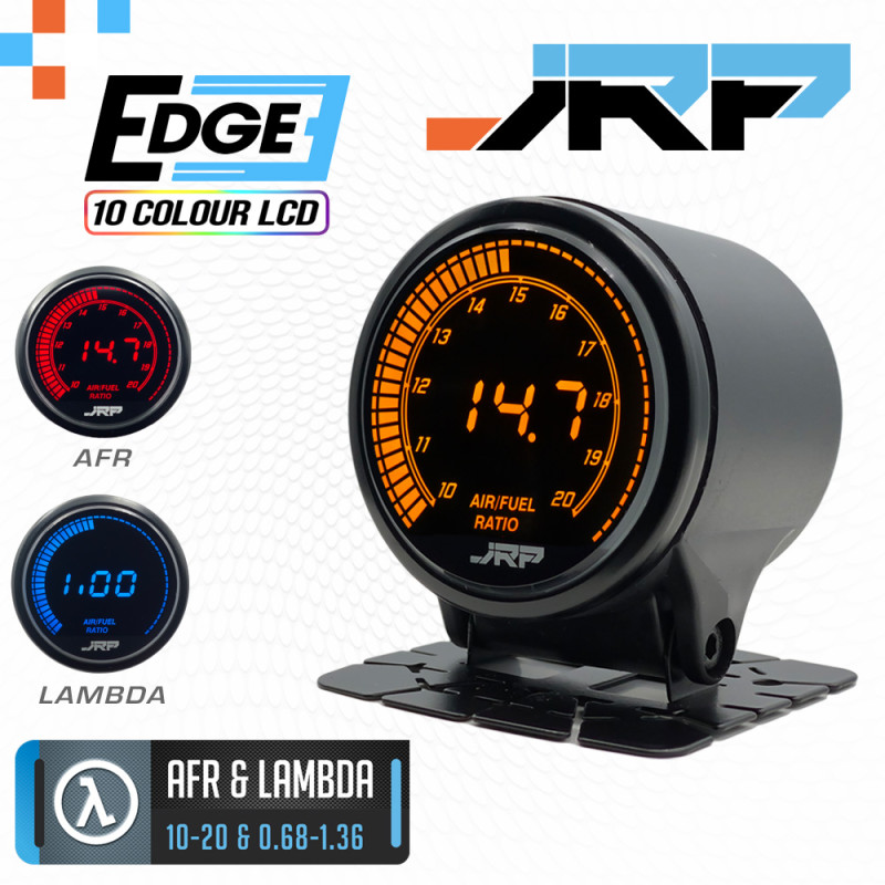 The JRP edge 52mm digital air fuel ratio gauge with Lambda support & included accessories. 