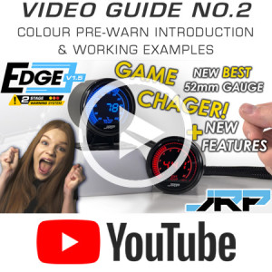 The JRP edge 52mm digital EGT gauge for Diesel 4x4, display colours & included accessories.