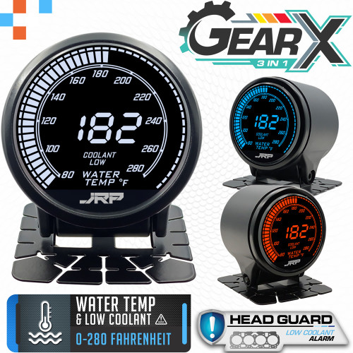 JRP GearX Water Temp + Low Coolant Gauge 52mm °F