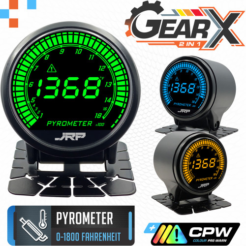 JRP GearX Digital Pyrometer Gauge 52mm °F