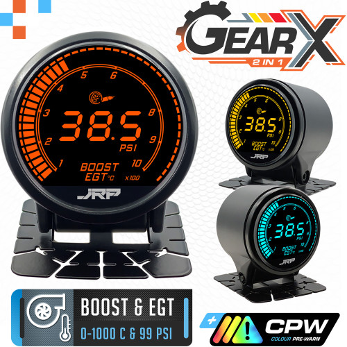 JRP GearX Dual Digital Boost + EGT Gauge 52mm