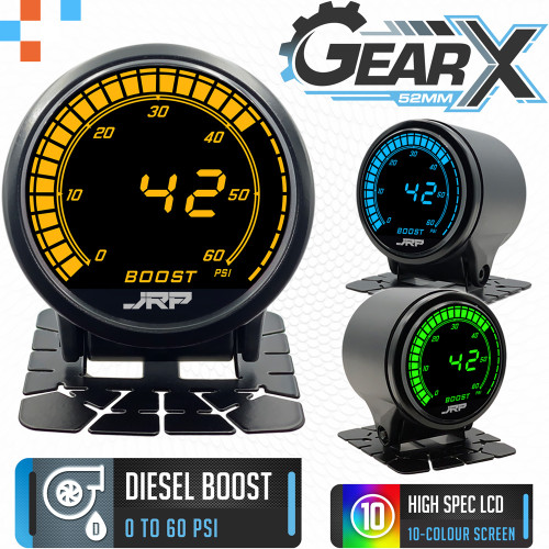 JRP GearX Digital Diesel Boost Gauge 0-60 PSI 52mm