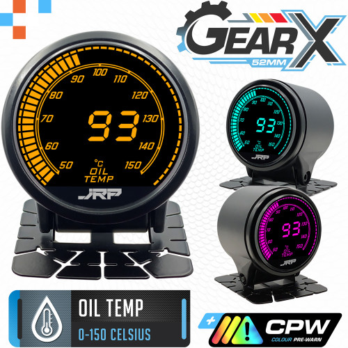 JRP GearX Digital Oil Temp Gauge 52mm