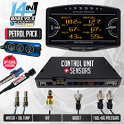 JRP 14in1 Multi Gauge Starter Kit for Petrol & E85 – Includes OLED Display, Control Unit, and Sensors: Boost, Oil Temp, Water Temp, Fuel & Oil Pressure, IAT.